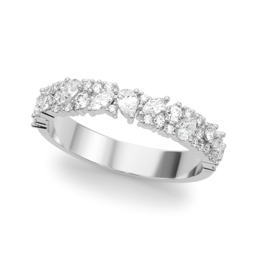 Mixed Half Eternity Ring in 10K/14K gold and platinum with certified lab-grown or natural diamonds