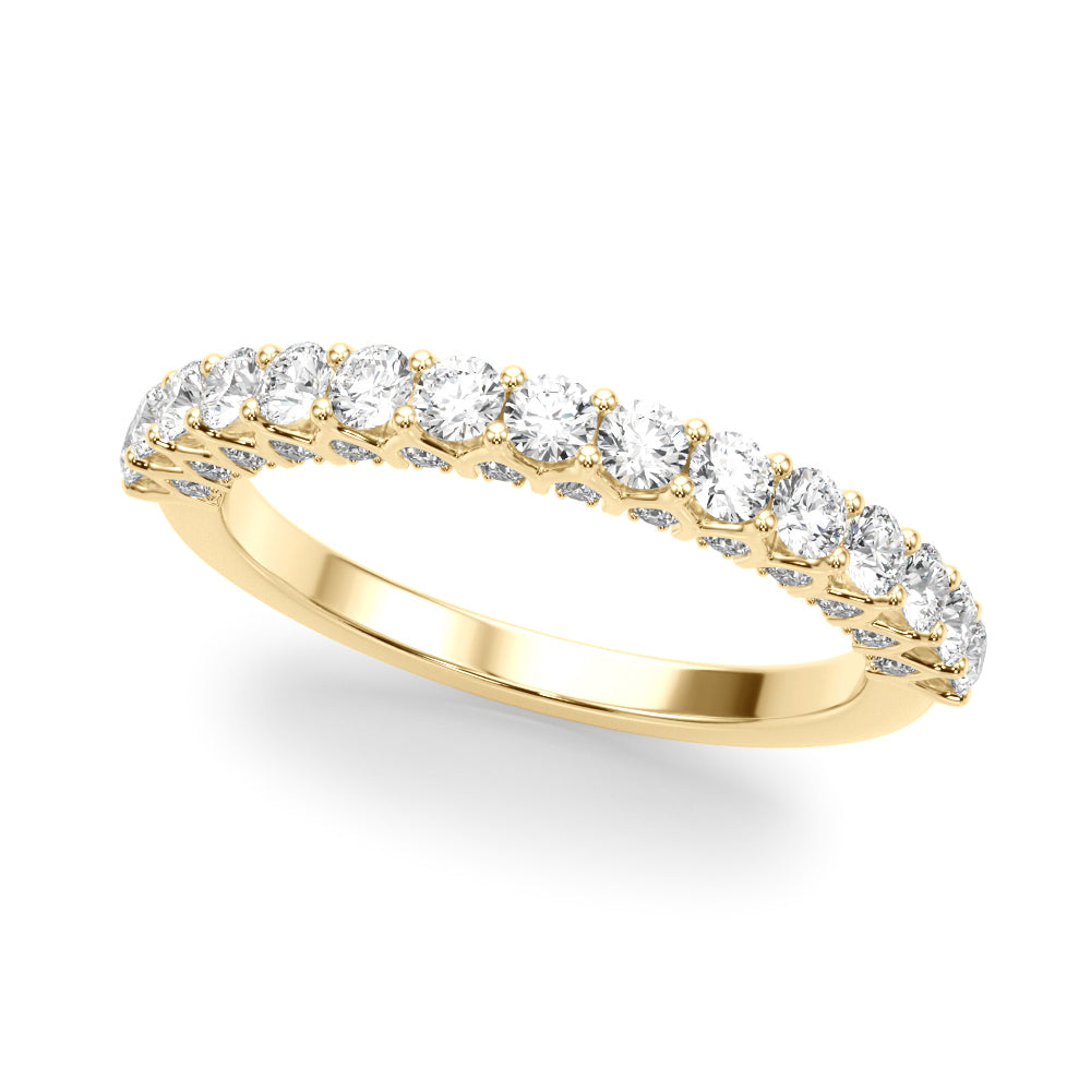 Straight Diamond Half Eternity Ring in 10K/14K gold and platinum with certified lab-grown or natural diamonds