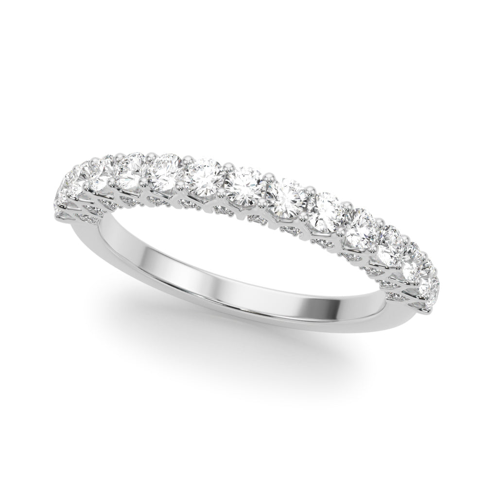 Straight Diamond Half Eternity Ring in Gold & Platinum
