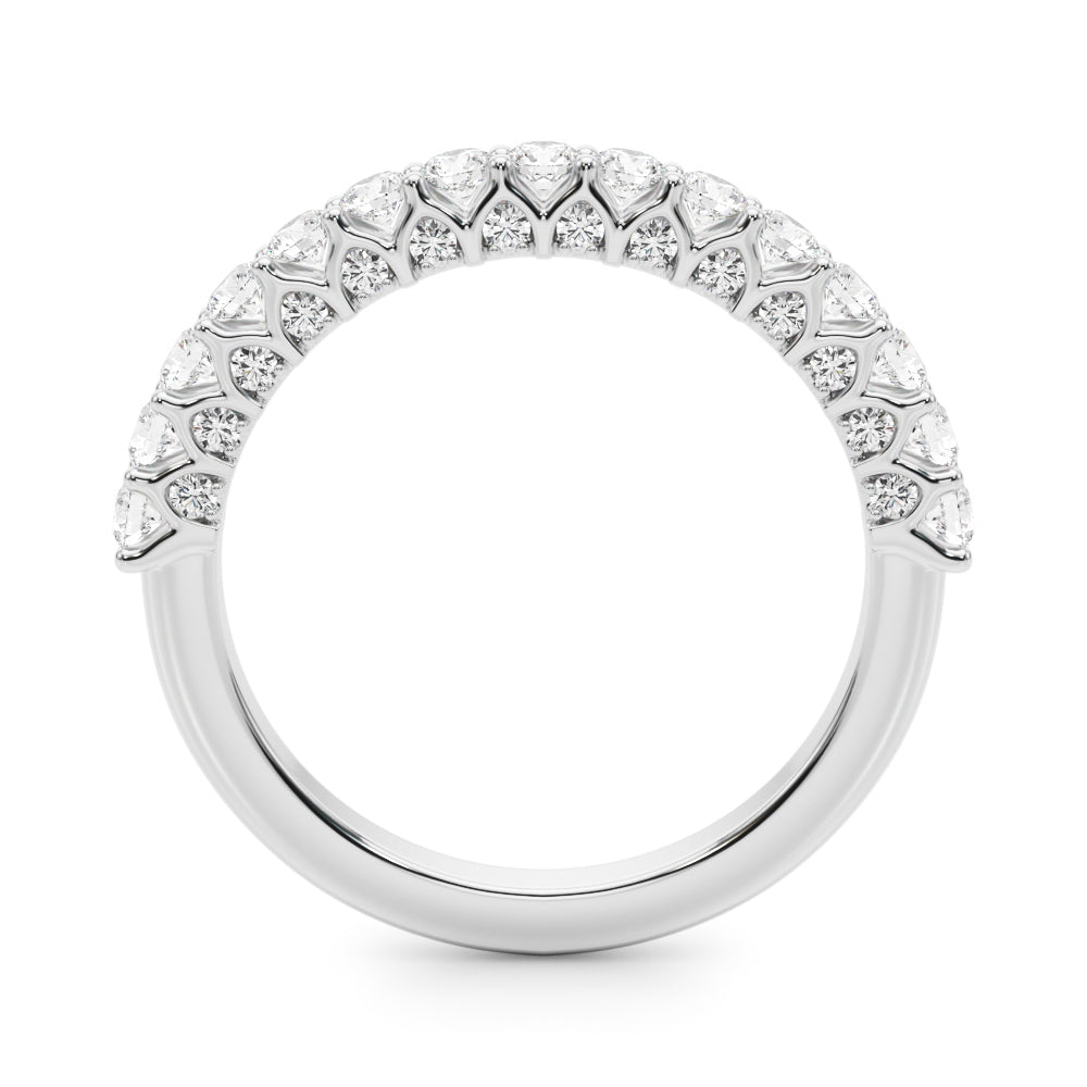 Straight Diamond Half Eternity Ring in Gold & Platinum