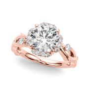 Majestic Twisted Shank Engagement Ring Round Diamond Engagement Ring in 10K/14K gold and platinum with certified lab-grown or natural diamonds