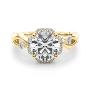 Majestic Twisted Shank Engagement Ring Round Diamond Engagement Ring in 10K/14K gold and platinum with certified lab-grown or natural diamonds