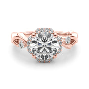 Majestic Twisted Shank Engagement Ring Round Diamond Engagement Ring in 10K/14K gold and platinum with certified lab-grown or natural diamonds