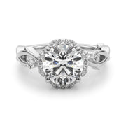 Majestic Twisted Shank Engagement Ring Round Diamond Engagement Ring in 10K/14K gold and platinum with certified lab-grown or natural diamonds