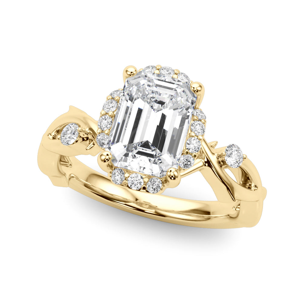 Majestic Twisted Shank Engagement Ring Round Diamond Engagement Ring in 10K/14K gold and platinum with certified lab-grown or natural diamonds