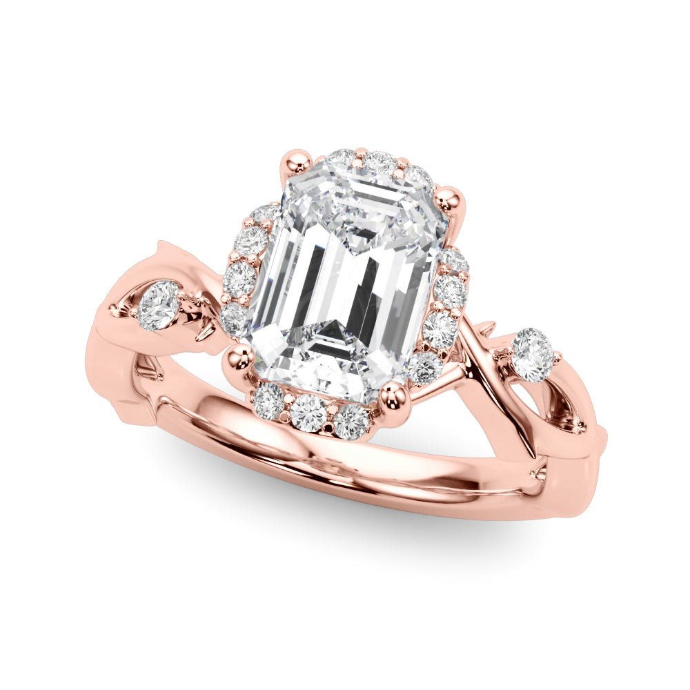 Majestic Twisted Shank Engagement Ring Round Diamond Engagement Ring in 10K/14K gold and platinum with certified lab-grown or natural diamonds