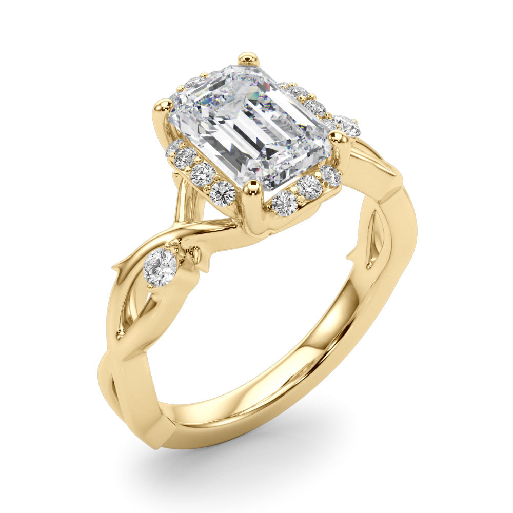 Majestic Twisted Shank Engagement Ring Round Diamond Engagement Ring in 10K/14K gold and platinum with certified lab-grown or natural diamonds