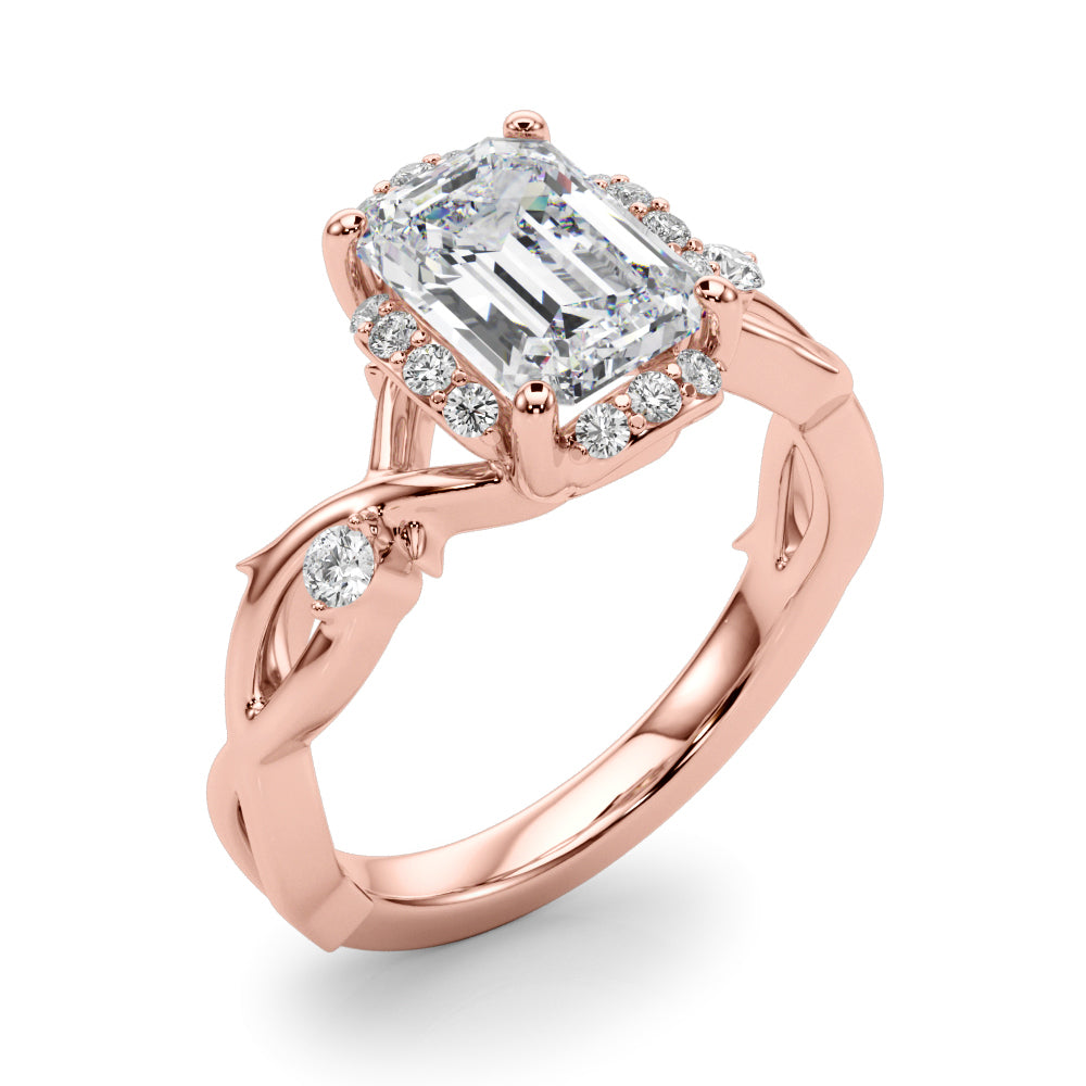 Majestic Twisted Shank Engagement Ring Round Diamond Engagement Ring in 10K/14K gold and platinum with certified lab-grown or natural diamonds