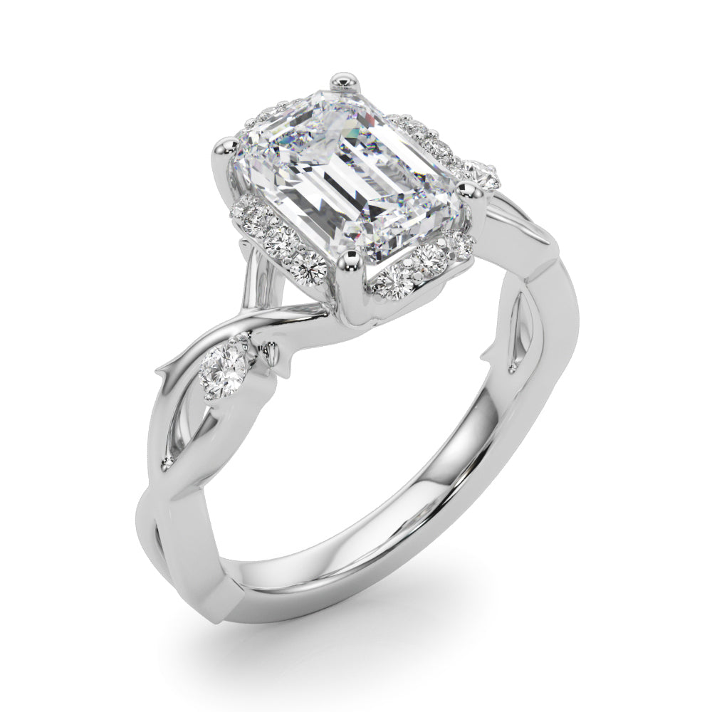 Majestic Twisted Shank Engagement Ring Round Diamond Engagement Ring in 10K/14K gold and platinum with certified lab-grown or natural diamonds