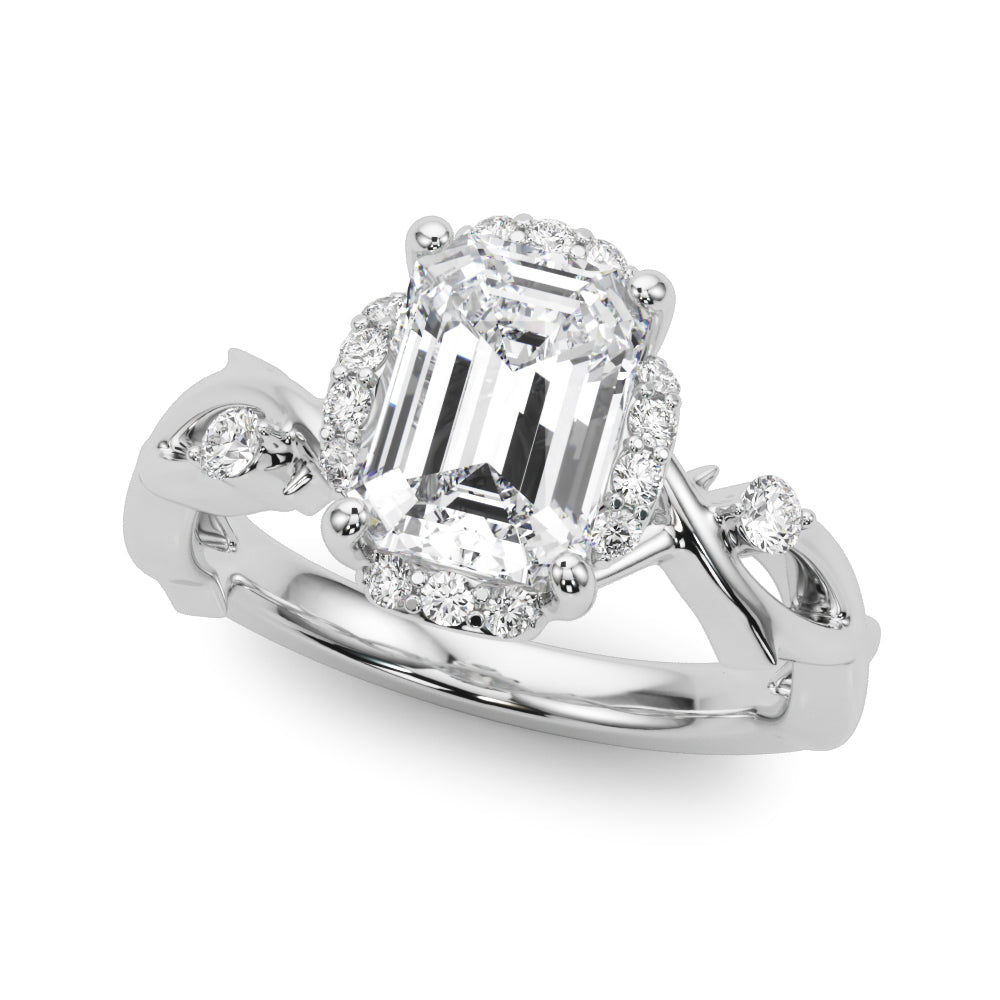 Majestic Twisted Shank Engagement Ring Round Diamond Engagement Ring in 10K/14K gold and platinum with certified lab-grown or natural diamonds