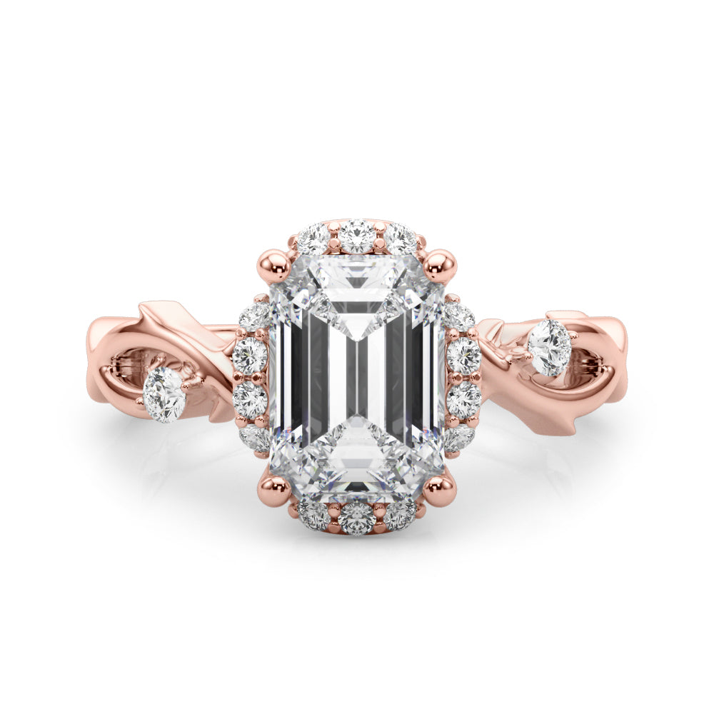 Majestic Twisted Shank Engagement Ring Round Diamond Engagement Ring in 10K/14K gold and platinum with certified lab-grown or natural diamonds