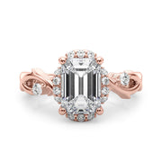 Majestic Twisted Shank Engagement Ring Round Diamond Engagement Ring in 10K/14K gold and platinum with certified lab-grown or natural diamonds