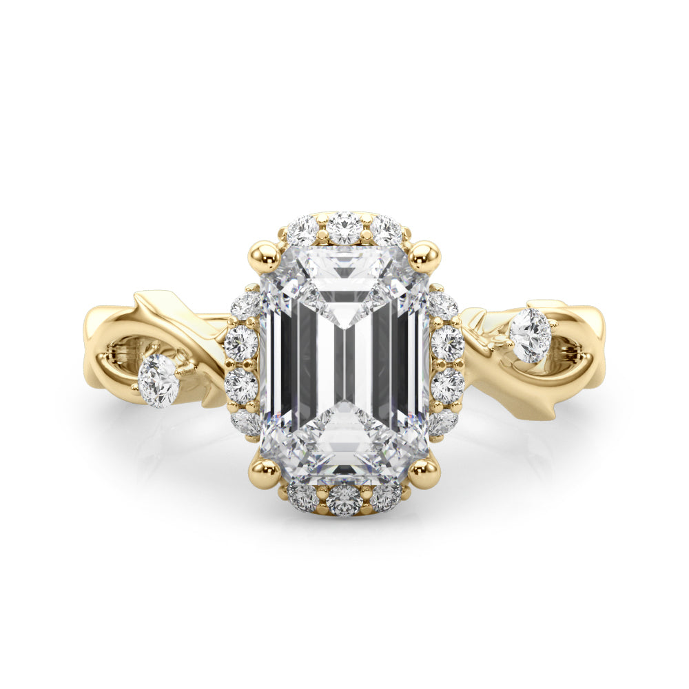 Majestic Twisted Shank Engagement Ring Round Diamond Engagement Ring in 10K/14K gold and platinum with certified lab-grown or natural diamonds