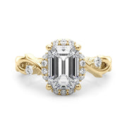Majestic Twisted Shank Engagement Ring Round Diamond Engagement Ring in 10K/14K gold and platinum with certified lab-grown or natural diamonds