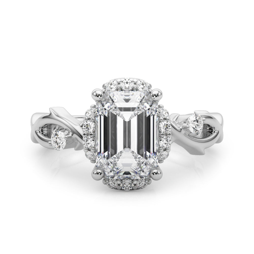 Majestic Twisted Shank Engagement Ring Round Diamond Engagement Ring in 10K/14K gold and platinum with certified lab-grown or natural diamonds