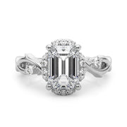 Majestic Twisted Shank Engagement Ring Round Diamond Engagement Ring in 10K/14K gold and platinum with certified lab-grown or natural diamonds