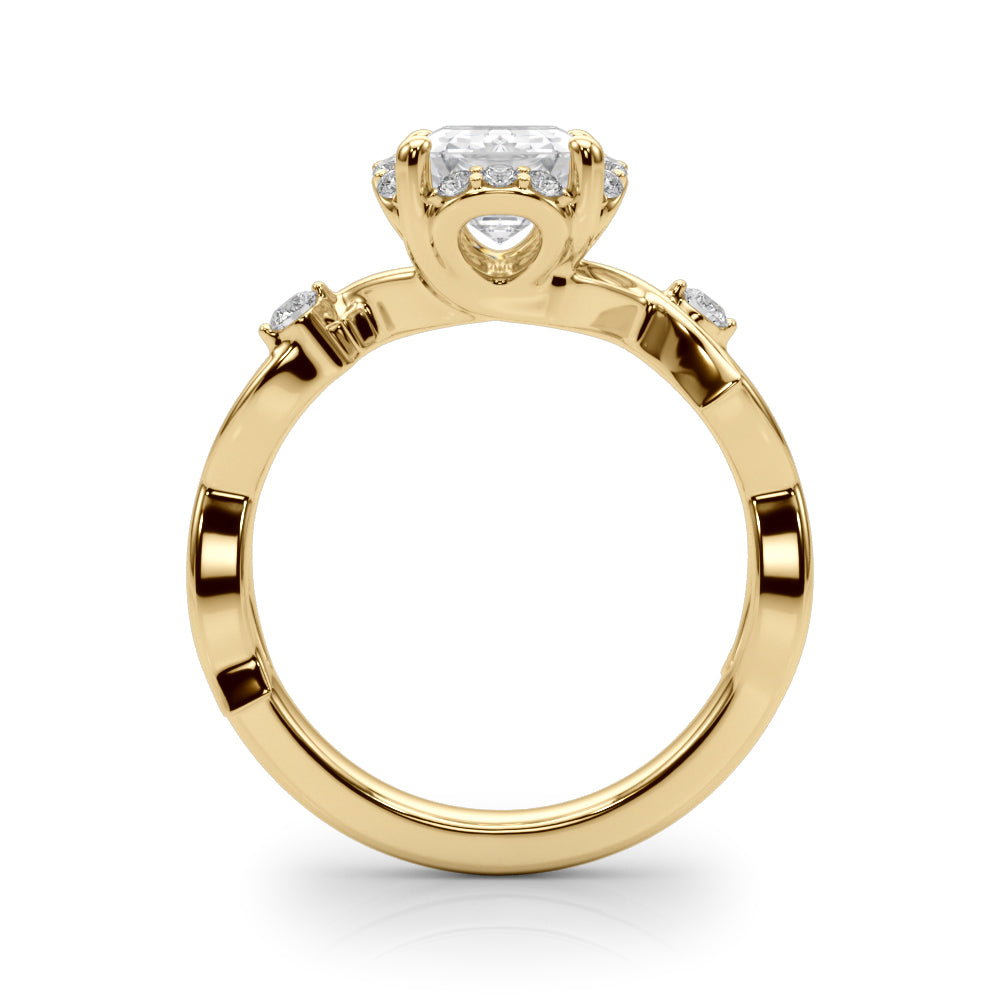 Majestic Twisted Shank Engagement Ring Round Diamond Engagement Ring in 10K/14K gold and platinum with certified lab-grown or natural diamonds