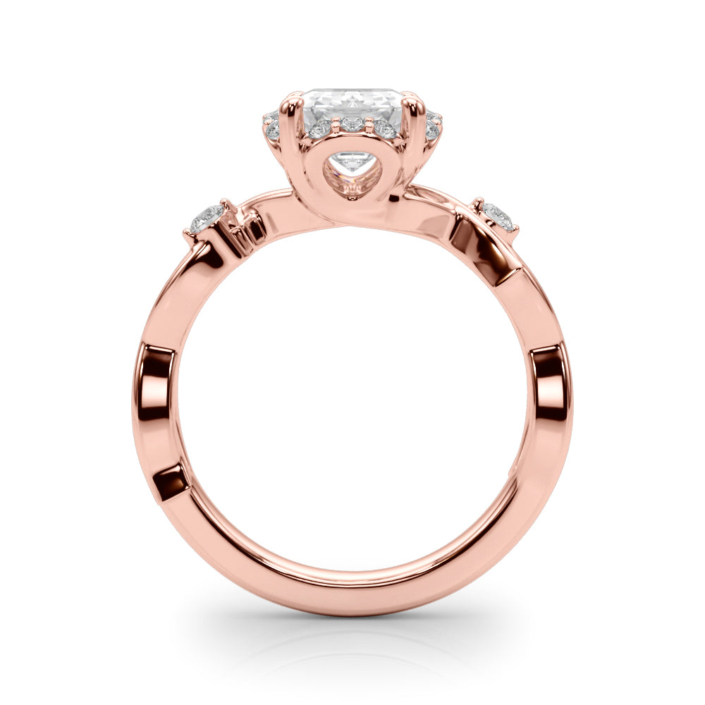 Majestic Twisted Shank Engagement Ring Round Diamond Engagement Ring in 10K/14K gold and platinum with certified lab-grown or natural diamonds