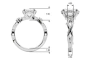 Majestic Twisted Shank Engagement Ring Round Diamond Engagement Ring in 10K/14K gold and platinum with certified lab-grown or natural diamonds