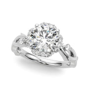 Majestic Twisted Shank Engagement Ring Round Diamond Engagement Ring in 10K/14K gold and platinum with certified lab-grown or natural diamonds