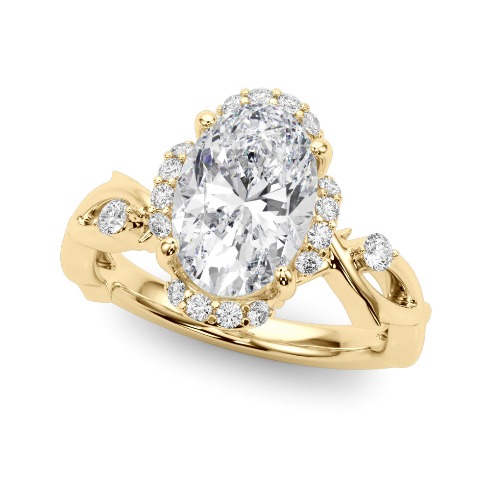 Majestic Twisted Shank Engagement Ring Round Diamond Engagement Ring in 10K/14K gold and platinum with certified lab-grown or natural diamonds