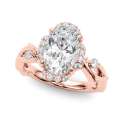 Majestic Twisted Shank Engagement Ring Round Diamond Engagement Ring in 10K/14K gold and platinum with certified lab-grown or natural diamonds