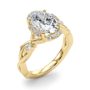 Majestic Twisted Shank Engagement Ring Round Diamond Engagement Ring in 10K/14K gold and platinum with certified lab-grown or natural diamonds