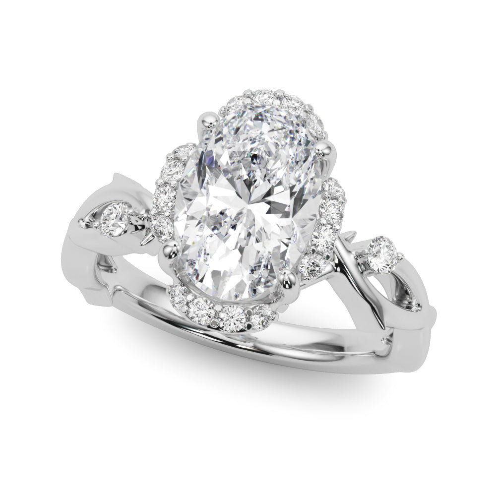 Majestic Twisted Shank Engagement Ring Round Diamond Engagement Ring in 10K/14K gold and platinum with certified lab-grown or natural diamonds