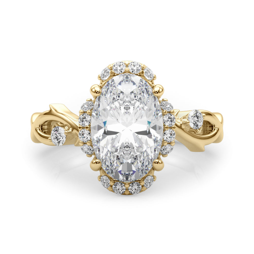 Majestic Twisted Shank Engagement Ring Round Diamond Engagement Ring in 10K/14K gold and platinum with certified lab-grown or natural diamonds