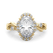 Majestic Twisted Shank Engagement Ring Round Diamond Engagement Ring in 10K/14K gold and platinum with certified lab-grown or natural diamonds