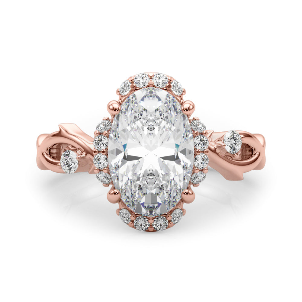 Majestic Twisted Shank Engagement Ring Round Diamond Engagement Ring in 10K/14K gold and platinum with certified lab-grown or natural diamonds