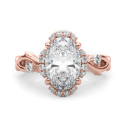 Majestic Twisted Shank Engagement Ring Round Diamond Engagement Ring in 10K/14K gold and platinum with certified lab-grown or natural diamonds