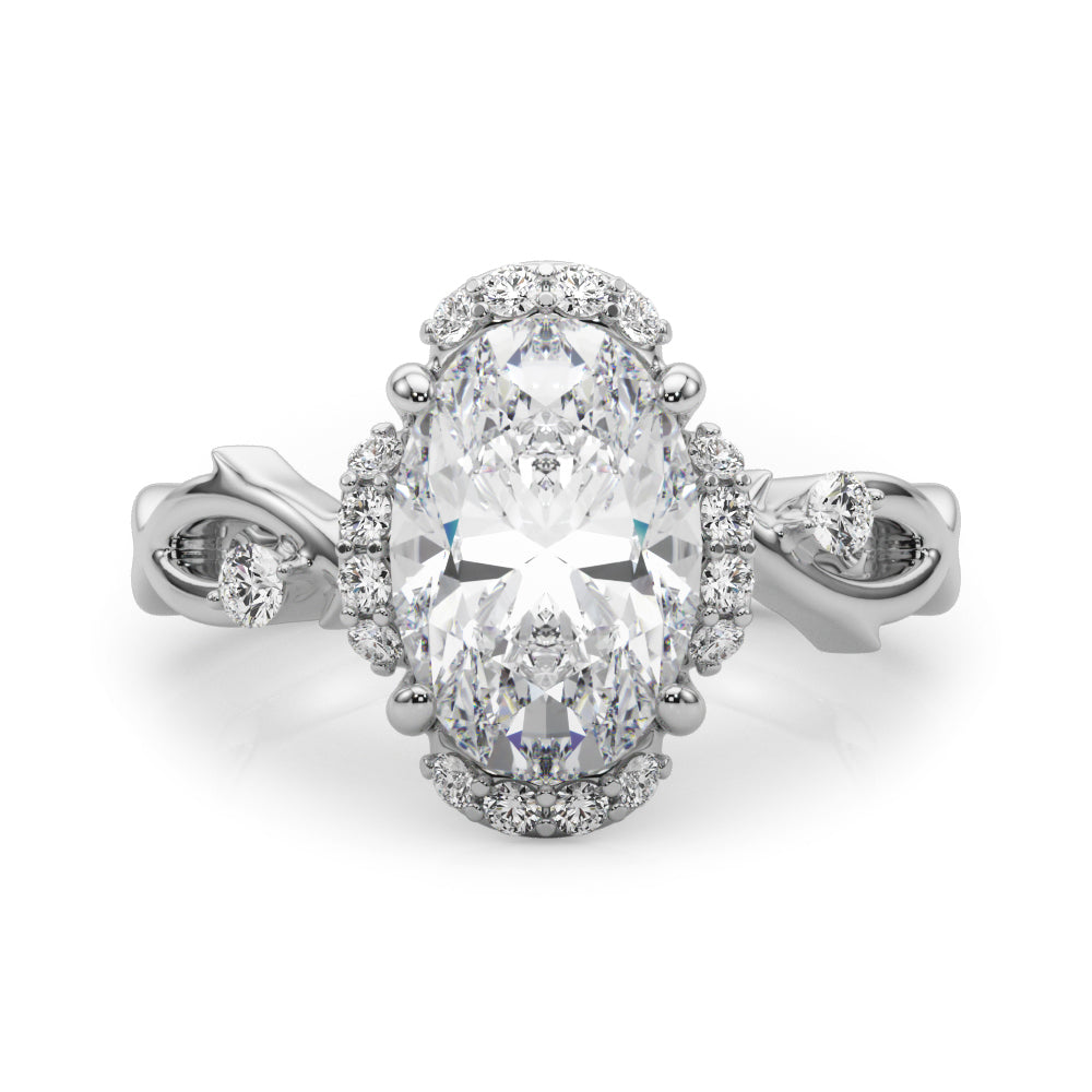 Majestic Twisted Shank Engagement Ring Round Diamond Engagement Ring in 10K/14K gold and platinum with certified lab-grown or natural diamonds