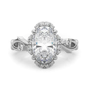 Majestic Twisted Shank Engagement Ring Round Diamond Engagement Ring in 10K/14K gold and platinum with certified lab-grown or natural diamonds