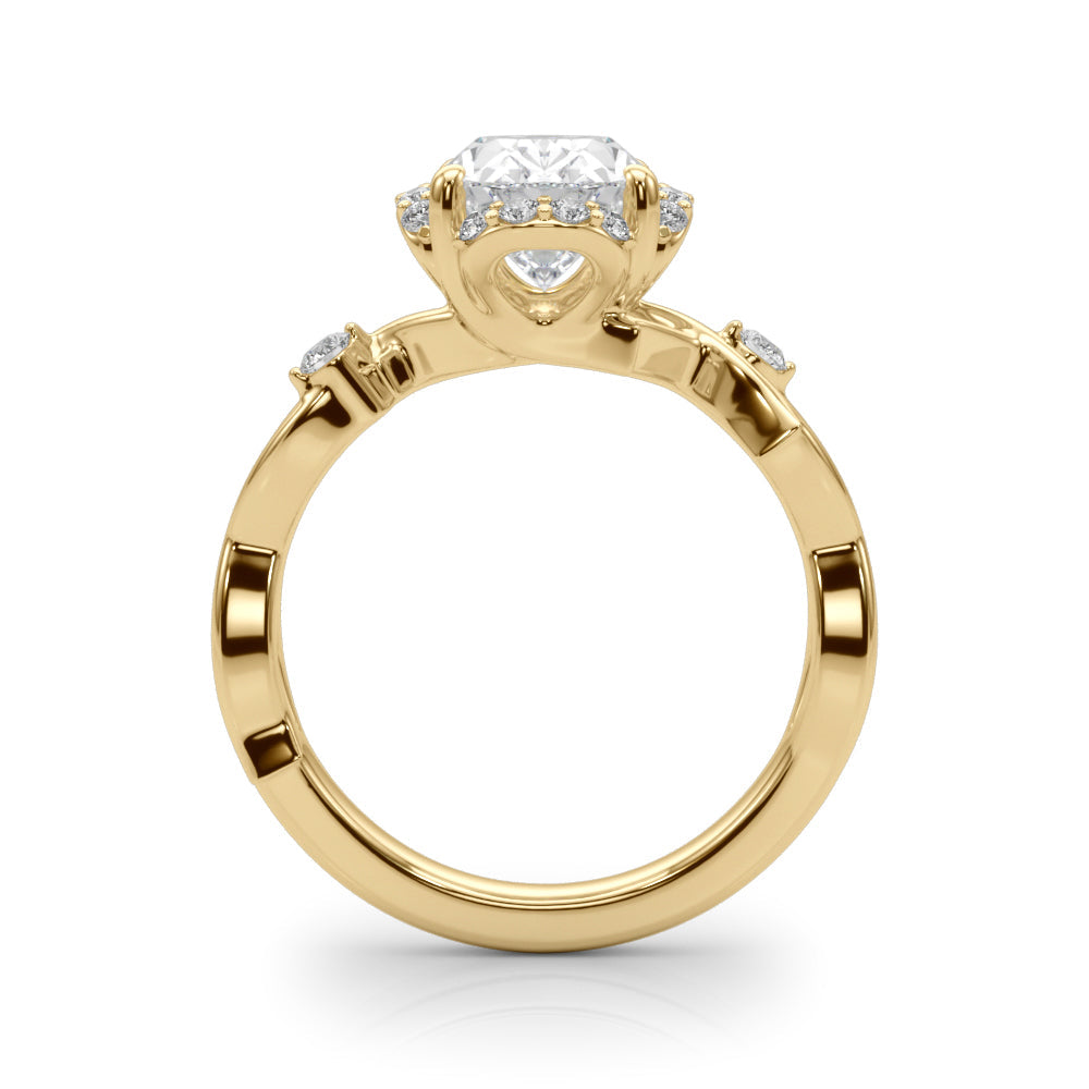 Majestic Twisted Shank Engagement Ring Round Diamond Engagement Ring in 10K/14K gold and platinum with certified lab-grown or natural diamonds