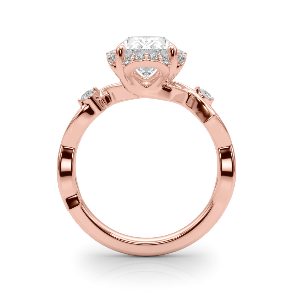 Majestic Twisted Shank Engagement Ring Round Diamond Engagement Ring in 10K/14K gold and platinum with certified lab-grown or natural diamonds