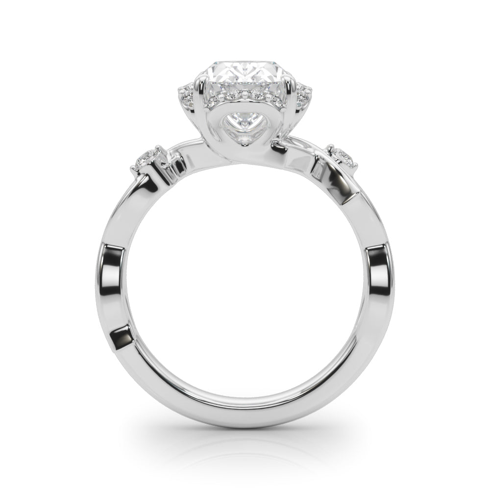 Majestic Twisted Shank Engagement Ring Round Diamond Engagement Ring in 10K/14K gold and platinum with certified lab-grown or natural diamonds