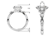 Majestic Twisted Shank Engagement Ring Round Diamond Engagement Ring in 10K/14K gold and platinum with certified lab-grown or natural diamonds