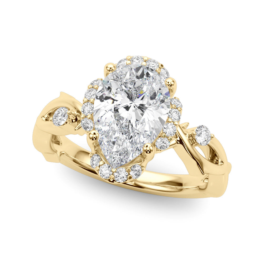 Majestic Twisted Shank Engagement Ring Round Diamond Engagement Ring in 10K/14K gold and platinum with certified lab-grown or natural diamonds