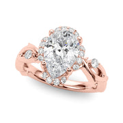 Majestic Twisted Shank Engagement Ring Round Diamond Engagement Ring in 10K/14K gold and platinum with certified lab-grown or natural diamonds