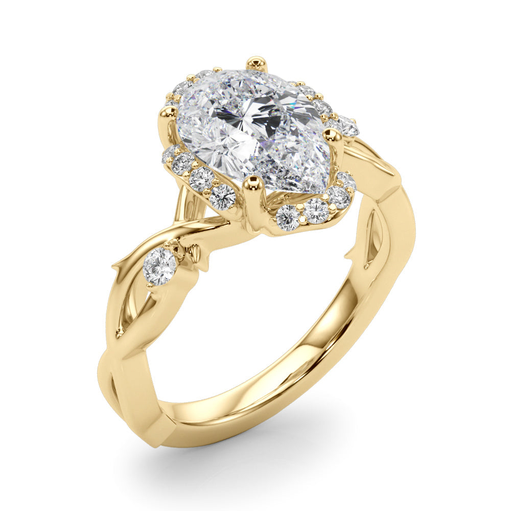 Majestic Twisted Shank Engagement Ring Round Diamond Engagement Ring in 10K/14K gold and platinum with certified lab-grown or natural diamonds