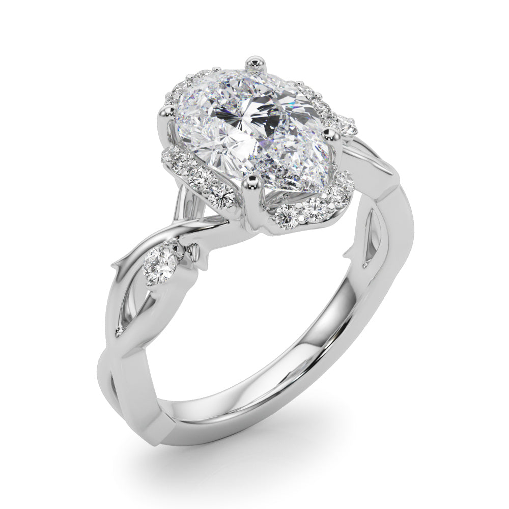 Majestic Twisted Shank Engagement Ring Round Diamond Engagement Ring in 10K/14K gold and platinum with certified lab-grown or natural diamonds