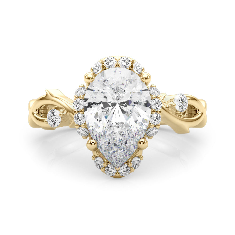 Majestic Twisted Shank Engagement Ring Round Diamond Engagement Ring in 10K/14K gold and platinum with certified lab-grown or natural diamonds