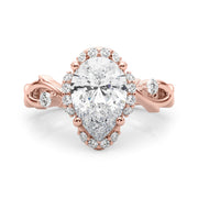 Majestic Twisted Shank Engagement Ring Round Diamond Engagement Ring in 10K/14K gold and platinum with certified lab-grown or natural diamonds