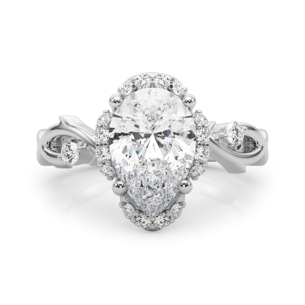 Majestic Twisted Shank Engagement Ring Round Diamond Engagement Ring in 10K/14K gold and platinum with certified lab-grown or natural diamonds