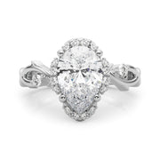 Majestic Twisted Shank Engagement Ring Round Diamond Engagement Ring in 10K/14K gold and platinum with certified lab-grown or natural diamonds
