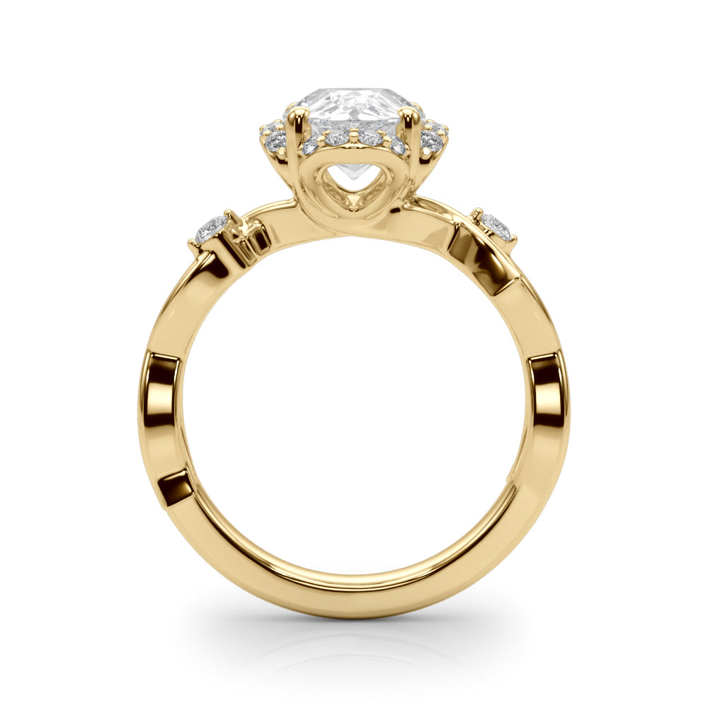 Majestic Twisted Shank Engagement Ring Round Diamond Engagement Ring in 10K/14K gold and platinum with certified lab-grown or natural diamonds
