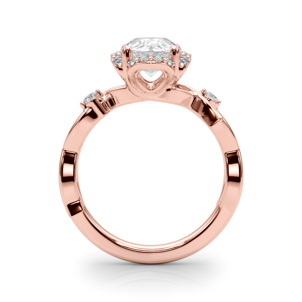 Majestic Twisted Shank Engagement Ring Round Diamond Engagement Ring in 10K/14K gold and platinum with certified lab-grown or natural diamonds