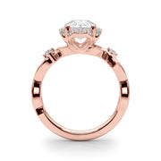 Majestic Twisted Shank Engagement Ring Round Diamond Engagement Ring in 10K/14K gold and platinum with certified lab-grown or natural diamonds