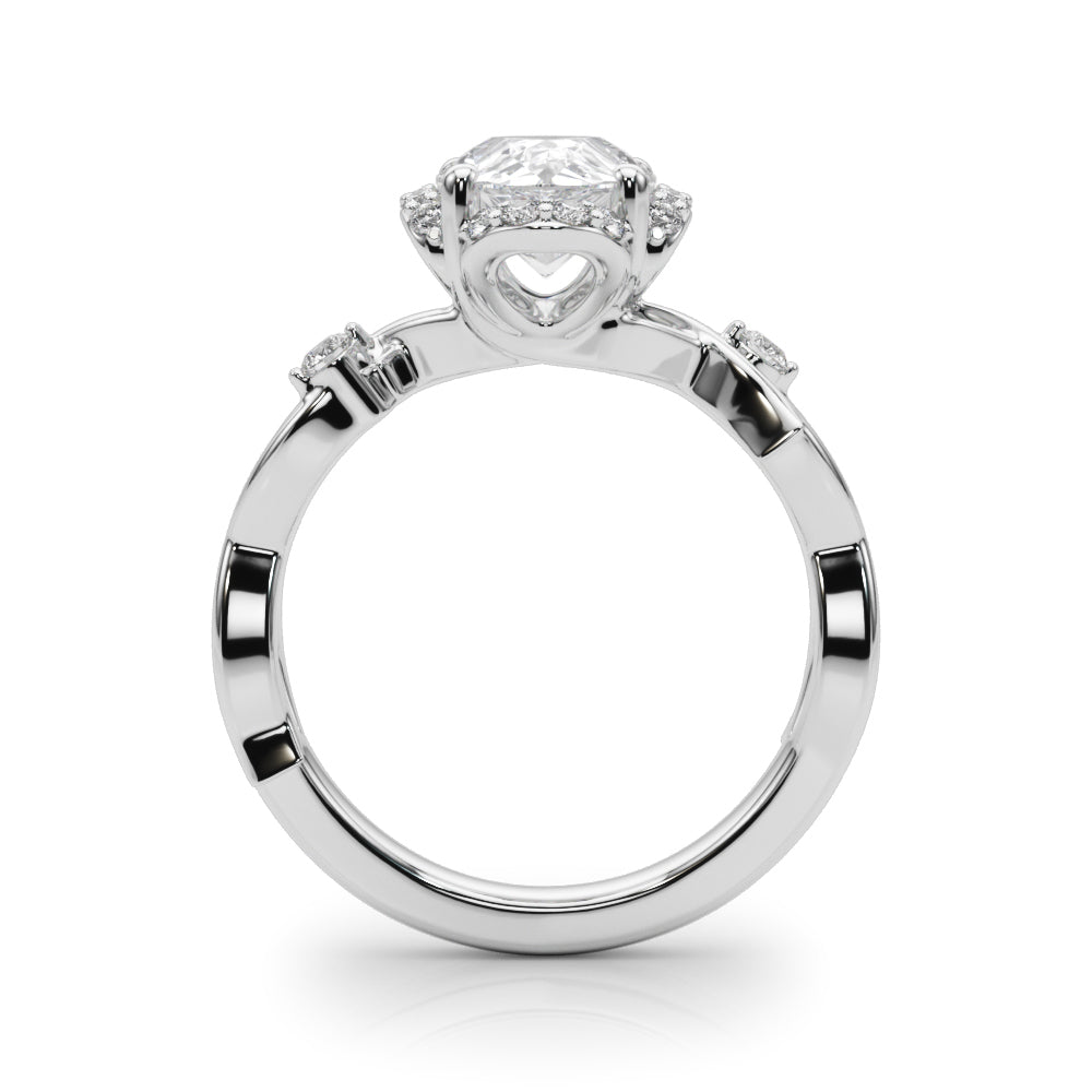 Majestic Twisted Shank Engagement Ring Round Diamond Engagement Ring in 10K/14K gold and platinum with certified lab-grown or natural diamonds